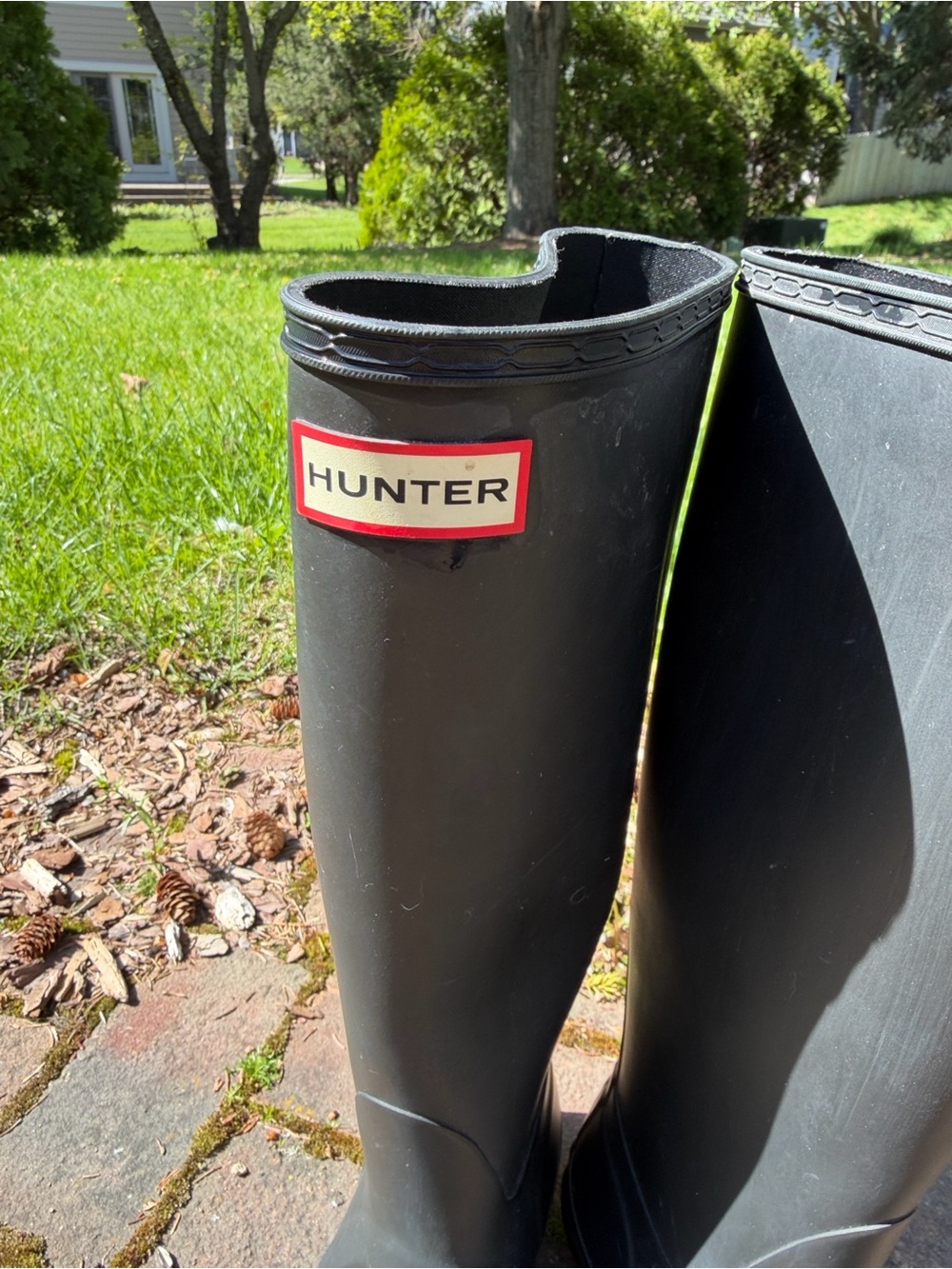 Hunter Original Matte Black Tall Rain Boots with Buckle Detail Women’s Size 6 - Picture 3 of 10
